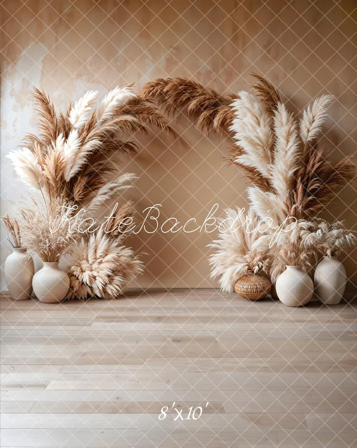 Kate Boho Blumenbogen Beige Fleece Hintergrund - Kate Backdrop.de