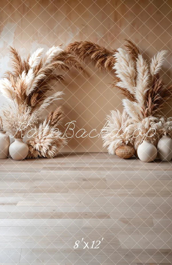 Kate Boho Blumenbogen Beige Fleece Hintergrund - Kate Backdrop.de