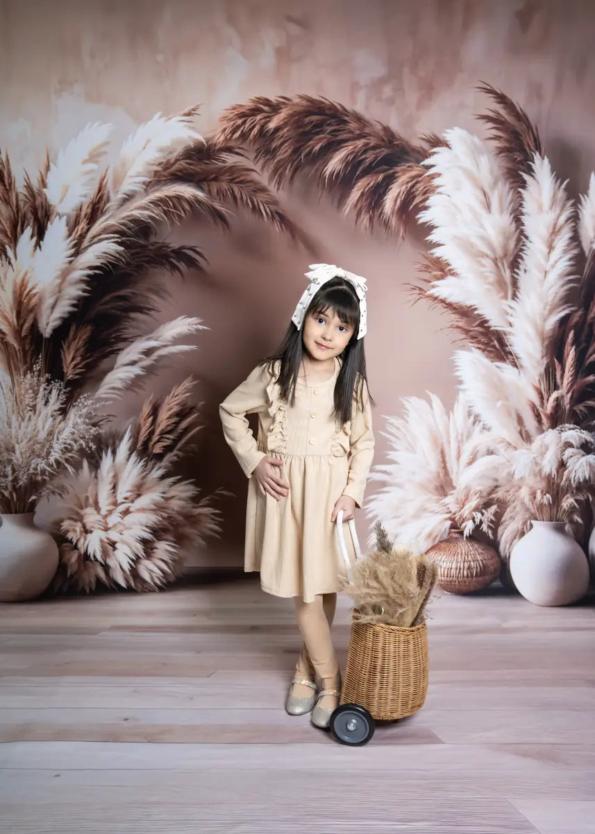 Kate Boho Blumenbogen Beige Fleece Hintergrund - Kate Backdrop.de