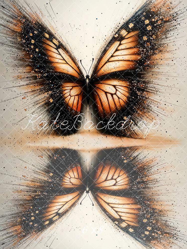 Kate Schmetterling Kunst Abstrakt Braun Fleece Hintergrund - Kate Backdrop.de