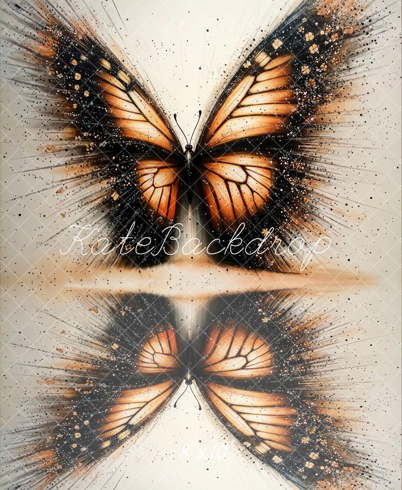 Kate Schmetterling Kunst Abstrakt Braun Fleece Hintergrund - Kate Backdrop.de