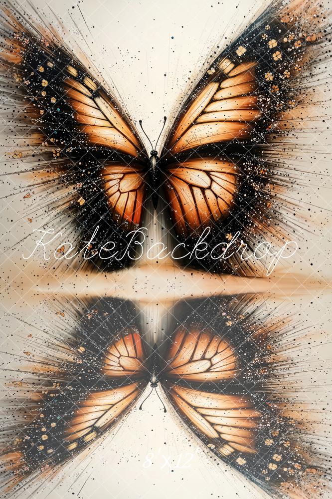 Kate Schmetterling Kunst Abstrakt Braun Fleece Hintergrund - Kate Backdrop.de