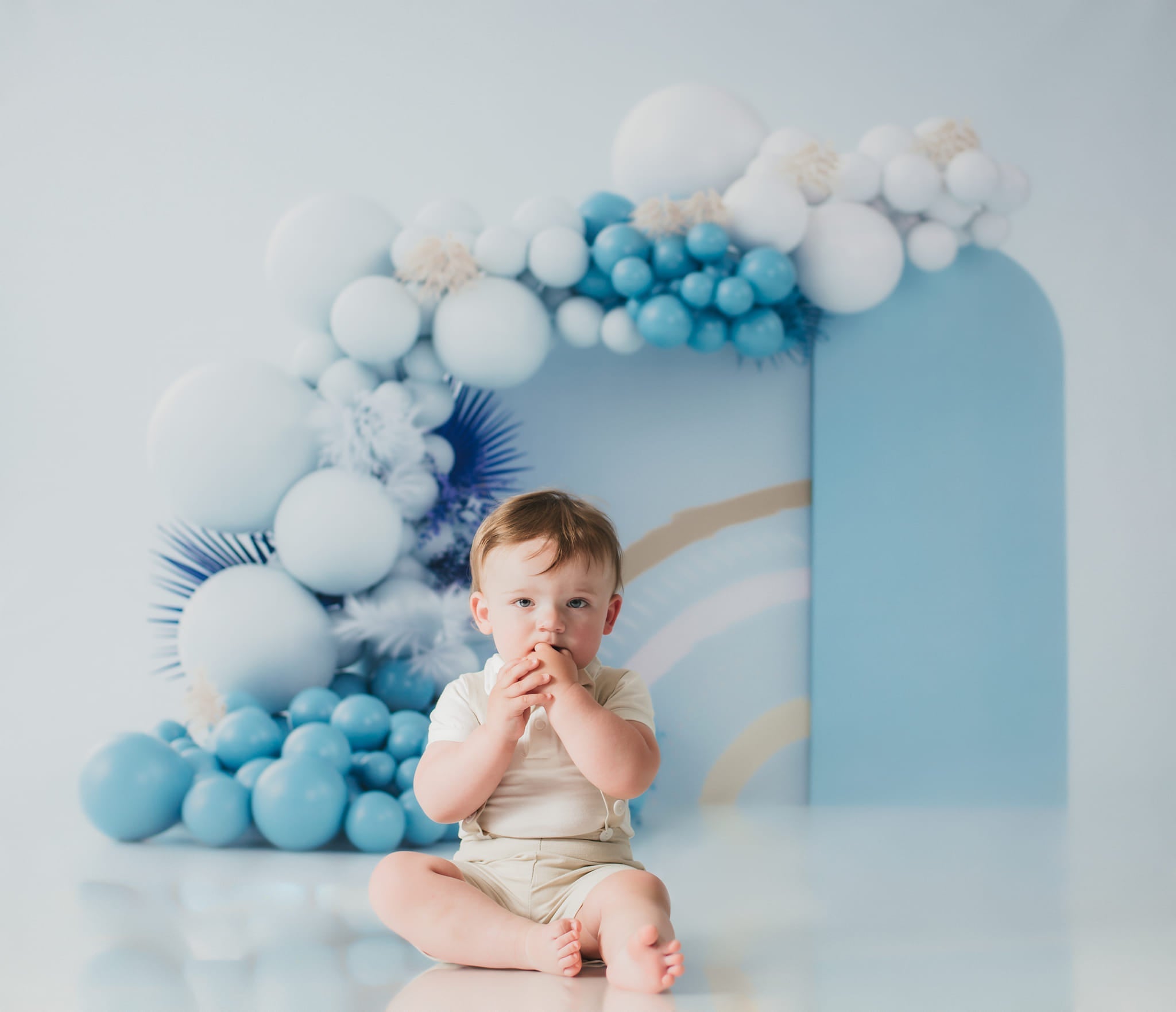 Kate Boho Ballons Fleece Hintergrund Blau Entworfen von Uta Mueller - Kate Backdrop.de