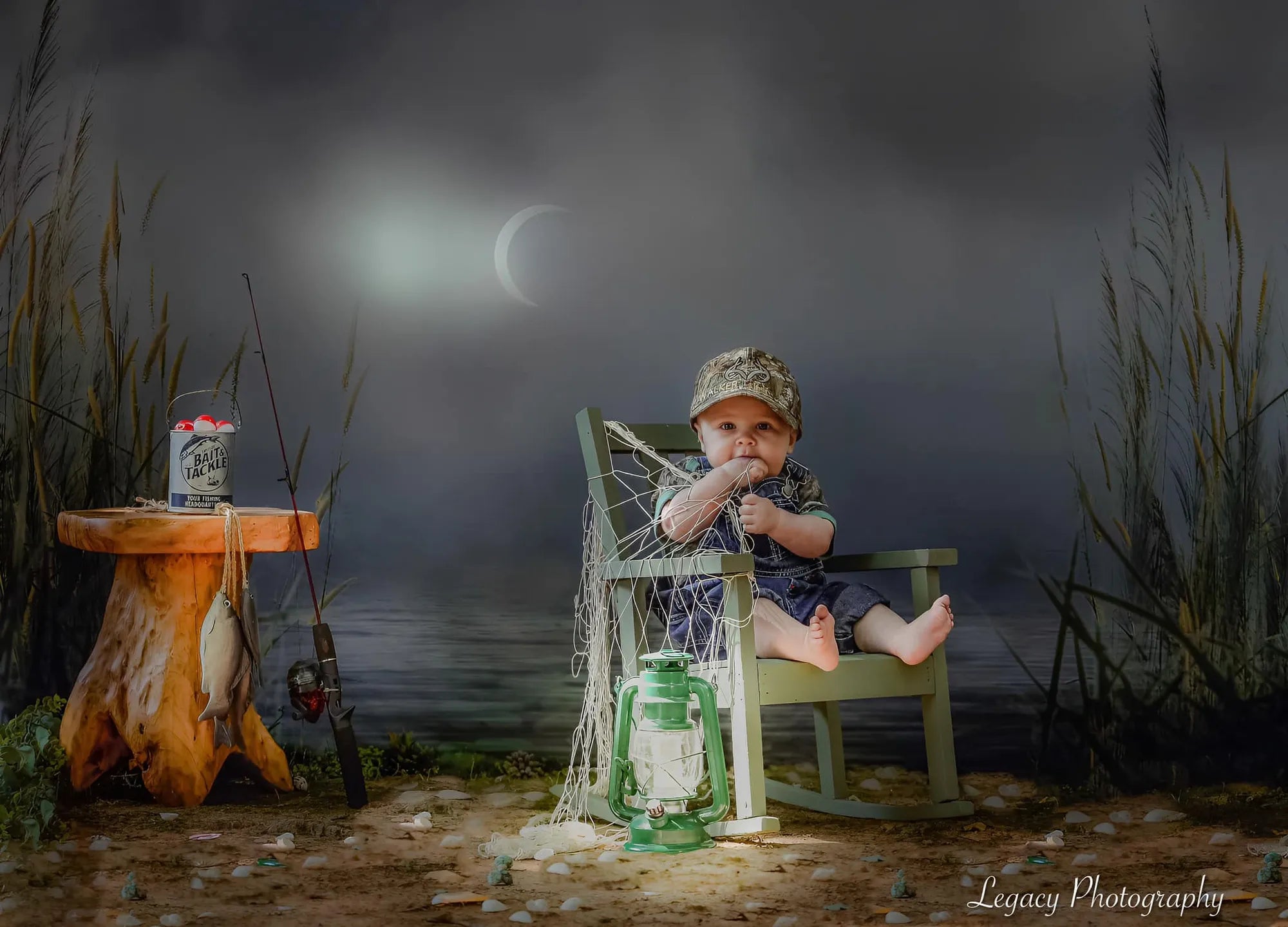 Kate Sommer Hintergrund Schilf Bewölkter Himmel See für Fotografie - Kate Backdrop.de