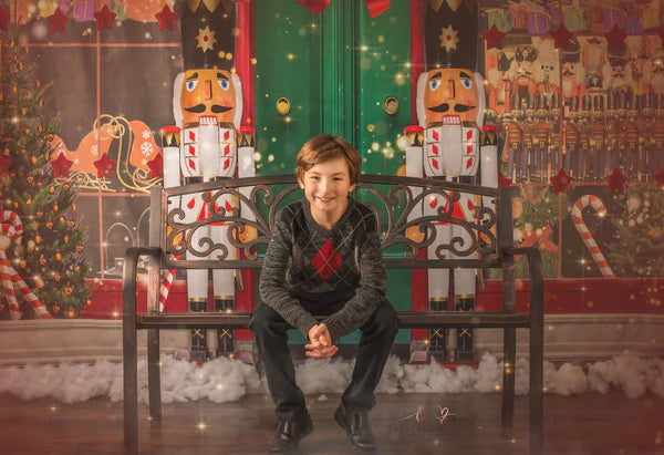 Kate Weihnachten Hintergrund Geschäft Soldat Spielzeug Nussknacker für Fotografie - Kate Backdrop.de