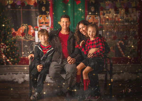 Kate Weihnachten Hintergrund Geschäft Soldat Spielzeug Nussknacker für Fotografie - Kate Backdrop.de