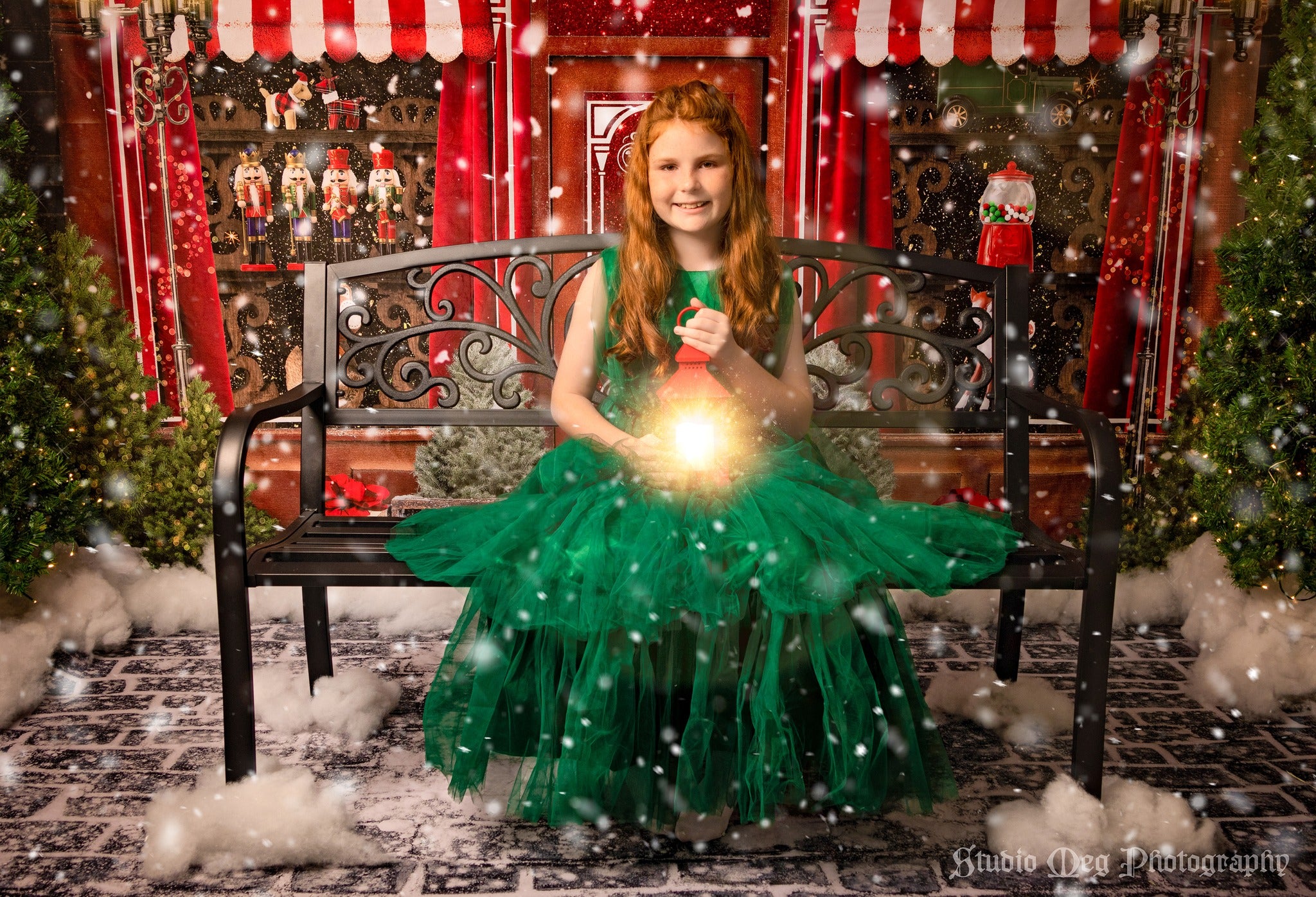 Kate Weihnachten Hintergrund Winter Vintage Süssigkeit Weihnachtsmann von Mini MakeBelieve - Kate Backdrop.de