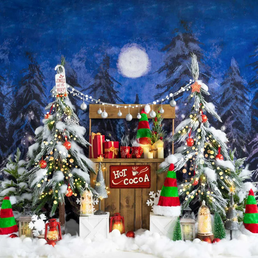 Kate Weihnachten Hintergrund Hot Cocoa Rot Grün Elf Hut von Emetselch - Kate Backdrop.de