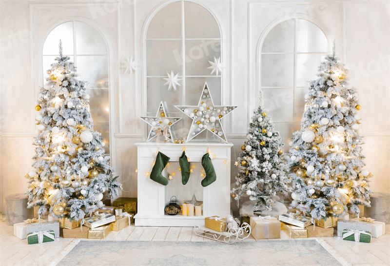 Kate Weihnachten Socken Kamin Fenster Hintergründe für Fotografie - Kate Backdrop.de