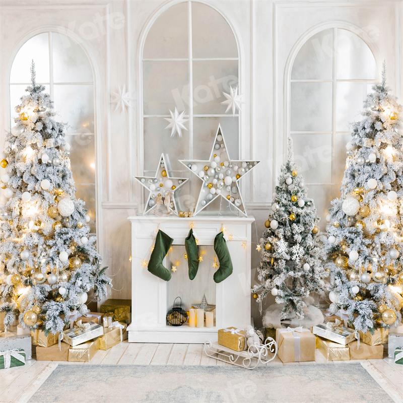 Kate Weihnachten Socken Kamin Fenster Hintergründe für Fotografie - Kate Backdrop.de