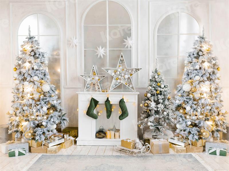 Kate Weihnachten Socken Kamin Fenster Hintergründe für Fotografie - Kate Backdrop.de