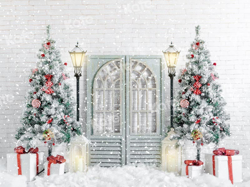 Kate Weihnachten Hintergrund Tür Baum von Uta Mueller Photography - Kate Backdrop.de