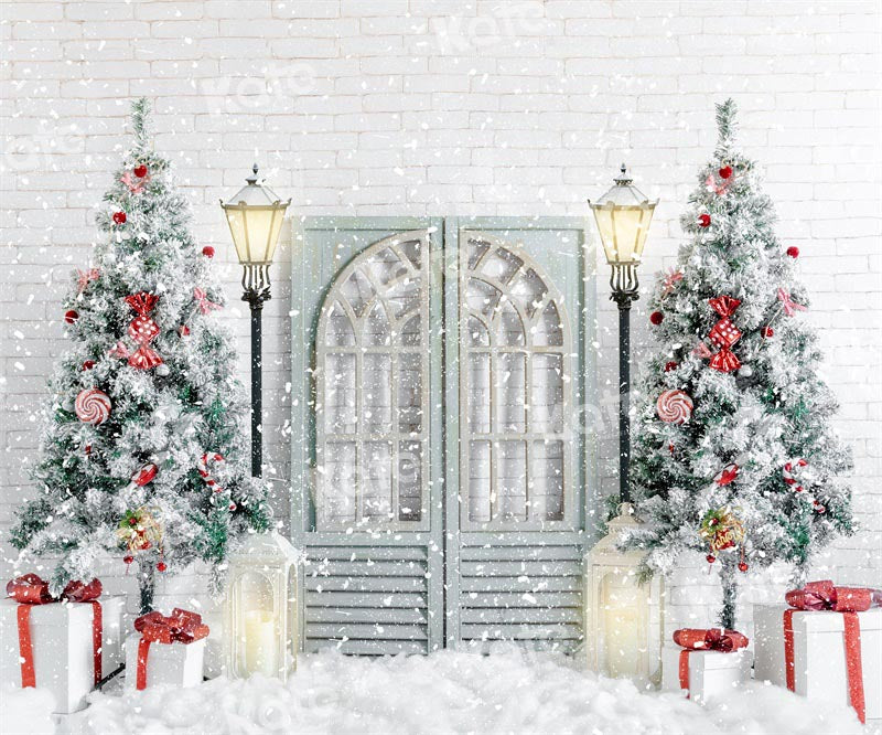 Kate Weihnachten Hintergrund Tür Baum von Uta Mueller Photography - Kate Backdrop.de