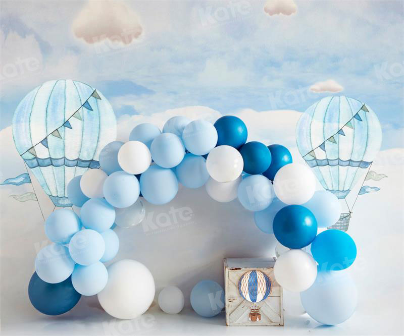 Kate Heißluft Blau Ballon Bogen Kuchen Smash Fleece Hintergrund - Kate Backdrop.de