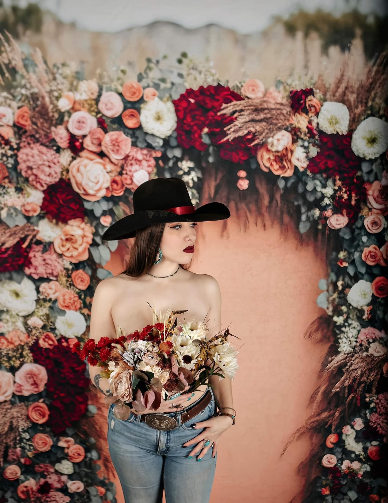 Kate Gemalt Boho Freigeist draußen Floral Hintergrund von Mini MakeBelieve - Kate Backdrop.de