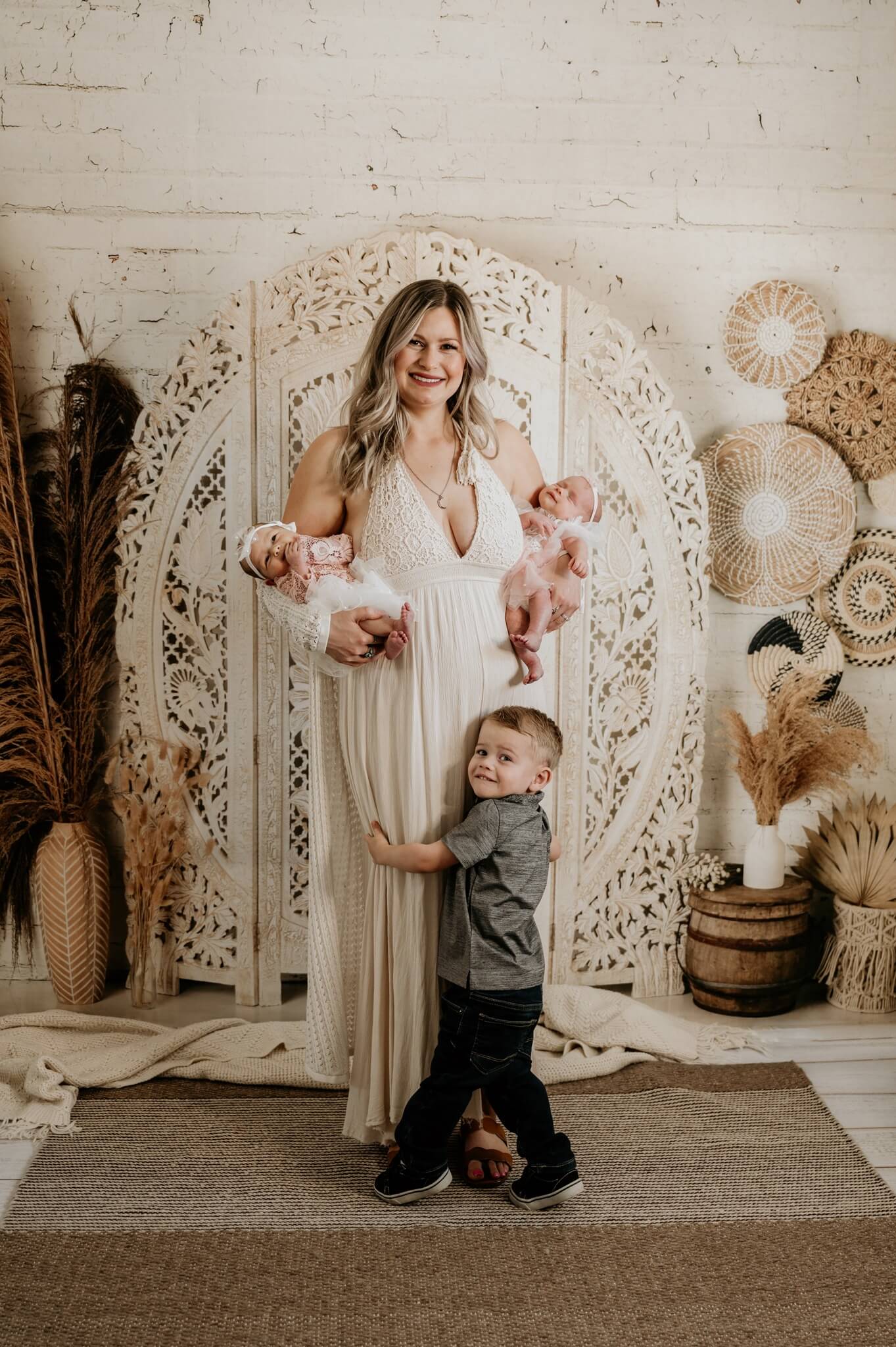 Kate Boho Pampasgras Fleece Hintergrund Entworfen von Mandy Ringe - Kate Backdrop.de