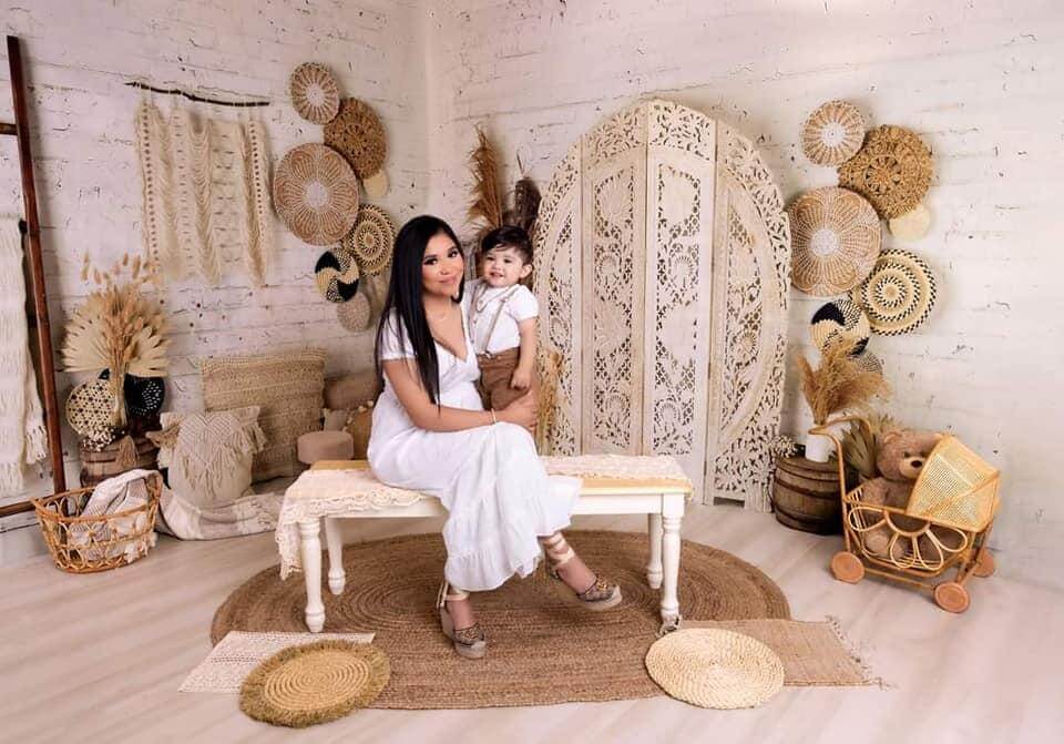 Kate Boho Pampasgras Fleece Hintergrund Entworfen von Mandy Ringe - Kate Backdrop.de