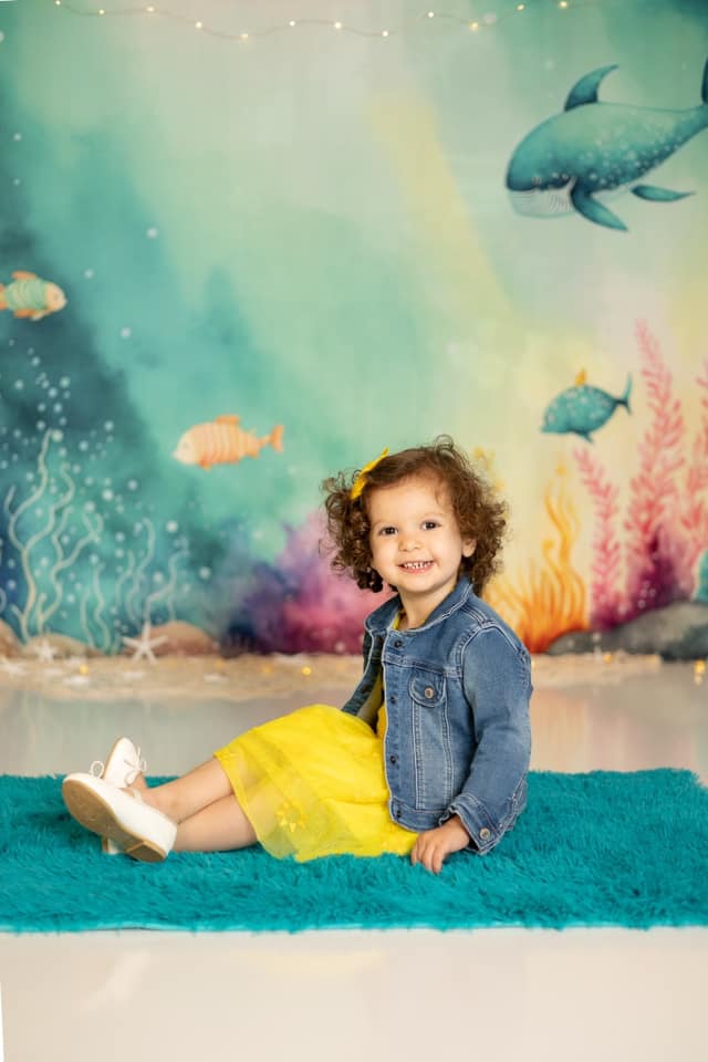 Kate Unterwasser Cartoon Meer Hintergrund von Patty Roberts - Kate Backdrop.de