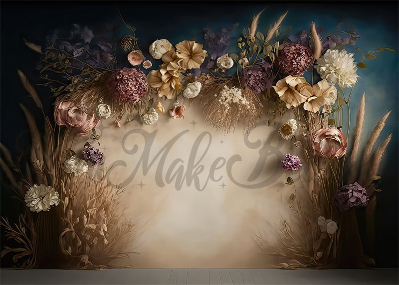 Kate Painterly Fine Art Boho Getrocknete Blumen Upside Set Hintergrund von Mini MakeBelieve