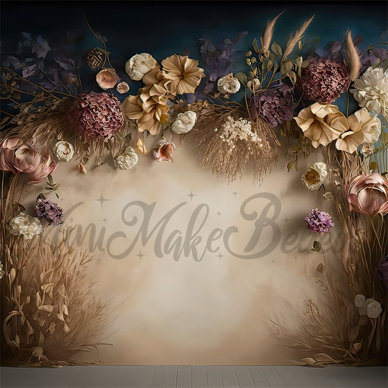 Kate Painterly Fine Art Boho Getrocknete Blumen Upside Set Hintergrund von Mini MakeBelieve