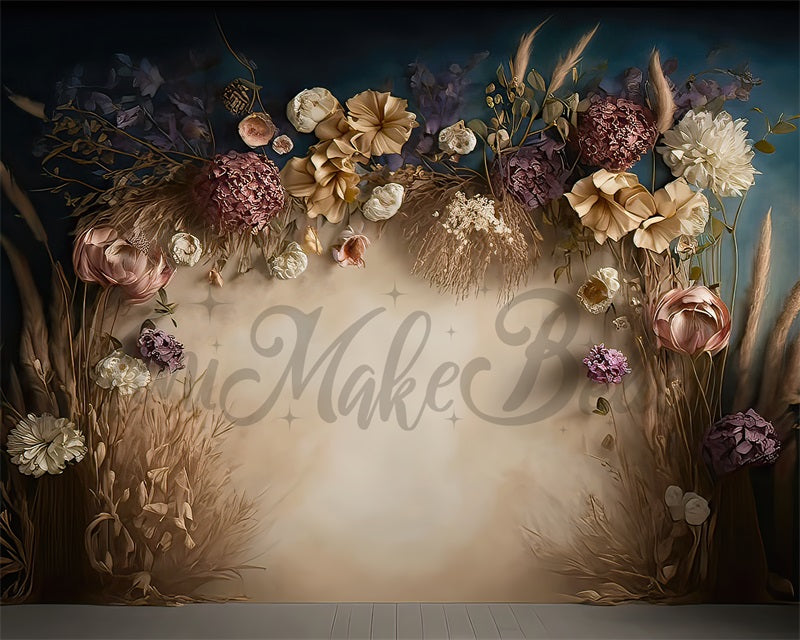 Kate Painterly Fine Art Boho Getrocknete Blumen Upside Set Hintergrund von Mini MakeBelieve