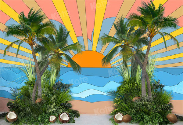 Kate Sommer Blume Surfbrett Meer Strand Hintergrund für Fotografie - Kate Backdrop.de