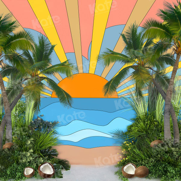 Kate Sommer Blume Surfbrett Meer Strand Hintergrund für Fotografie - Kate Backdrop.de
