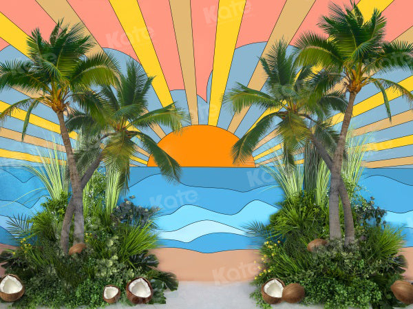 Kate Sommer Blume Surfbrett Meer Strand Hintergrund für Fotografie - Kate Backdrop.de