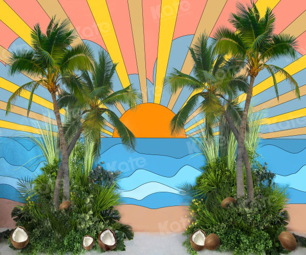 Kate Sommer Blume Surfbrett Meer Strand Hintergrund für Fotografie - Kate Backdrop.de