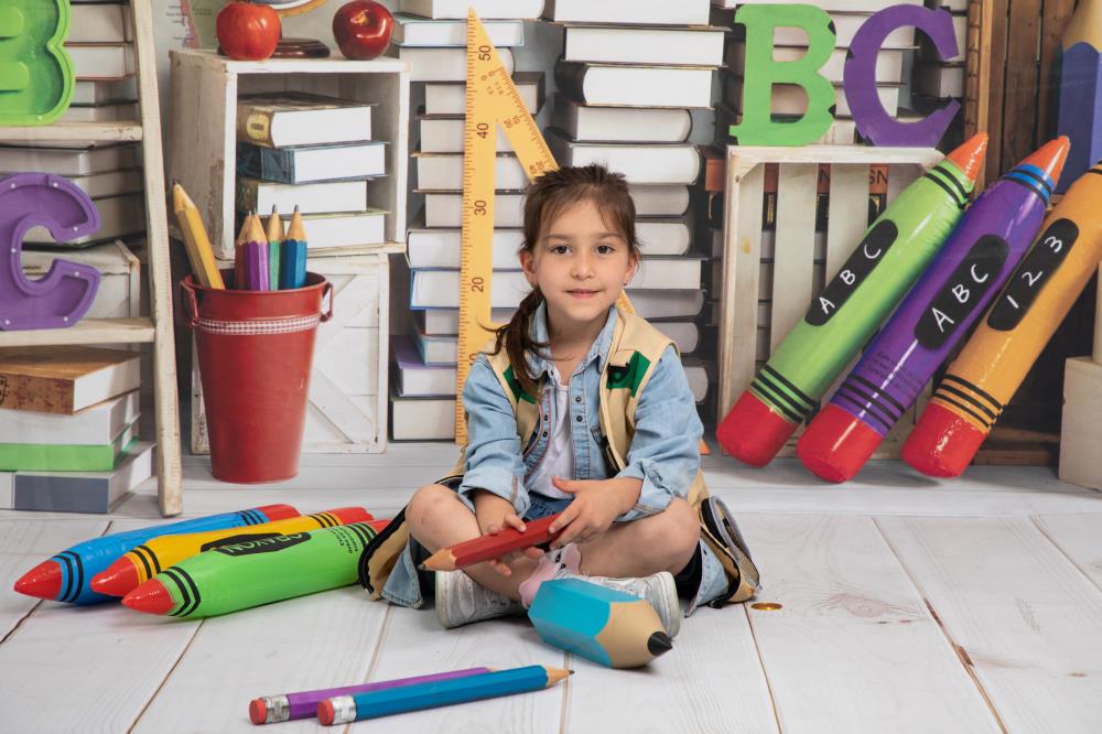 Kate Zurück zu Schule Weltkarte Buch Regal Hintergrund von Emetselch - Kate Backdrop.de