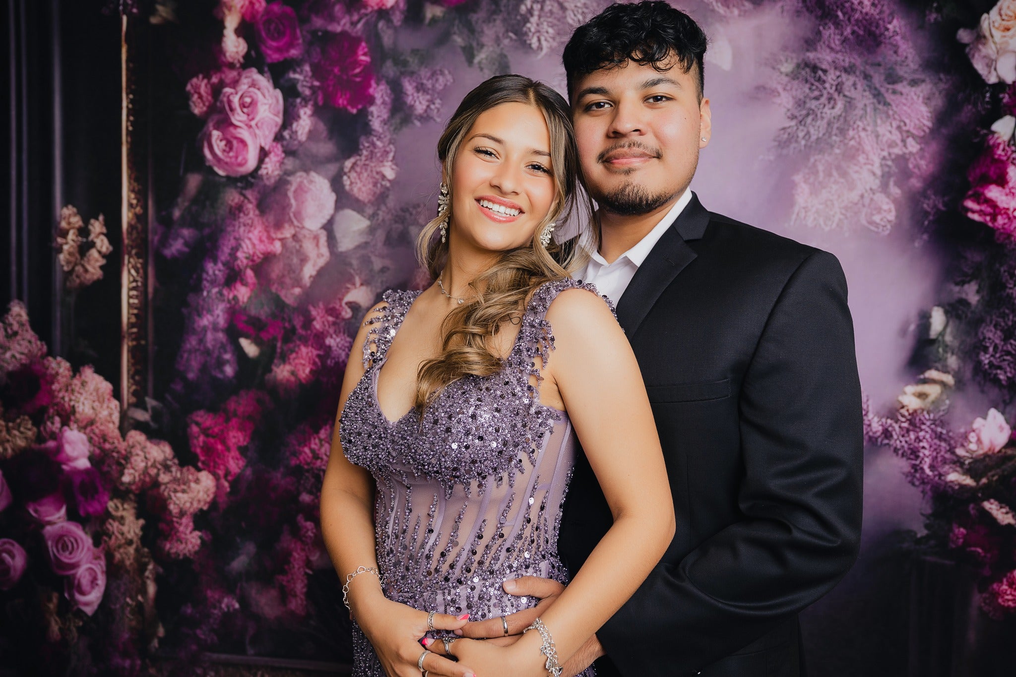 Kate Painterly Fine Art Purple Floral Zimmer Geburtstag Hochzeit Feier Hintergrund von Mini MakeBelieve - Kate Backdrop.de