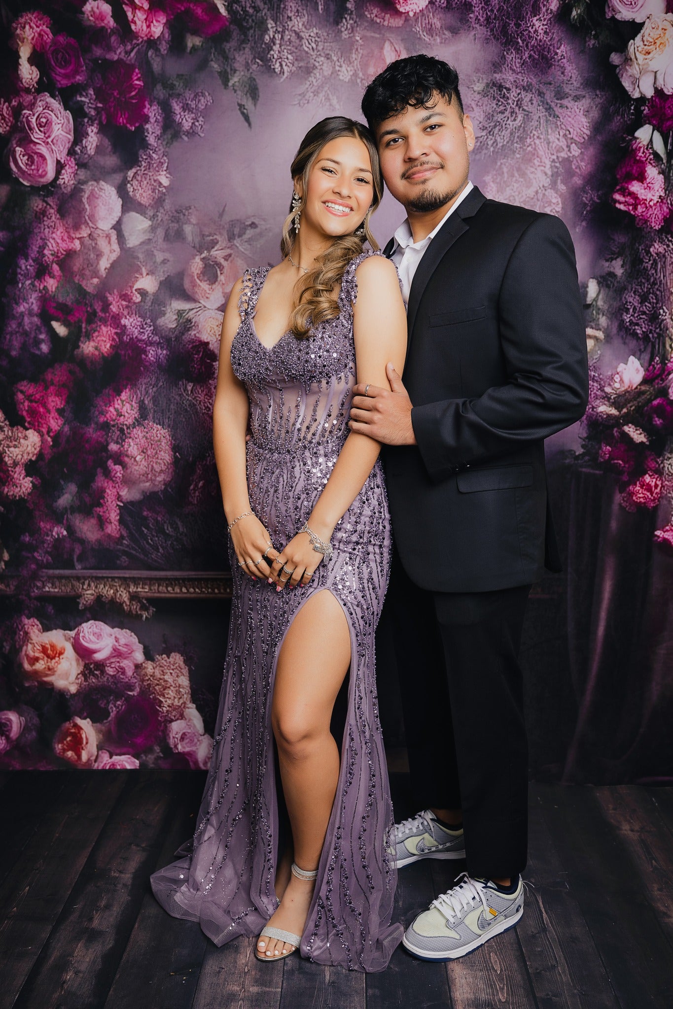 Kate Painterly Fine Art Purple Floral Zimmer Geburtstag Hochzeit Feier Hintergrund von Mini MakeBelieve - Kate Backdrop.de