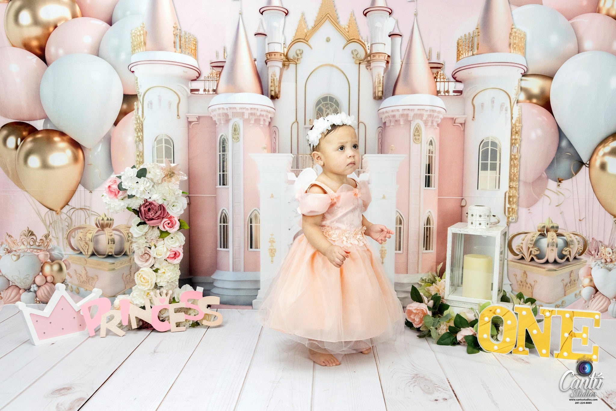 Kate Rosa Prinzessin Schloss Geburtstag Hintergrund von Ashley Paul - Kate Backdrop.de