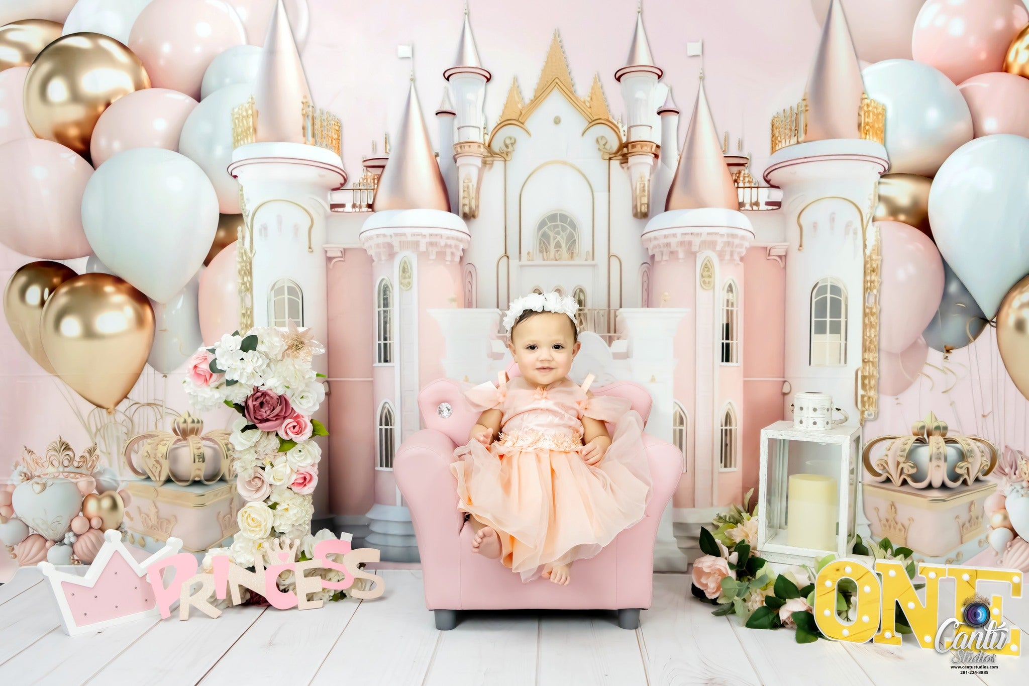 Kate Rosa Prinzessin Schloss Geburtstag Hintergrund von Ashley Paul - Kate Backdrop.de