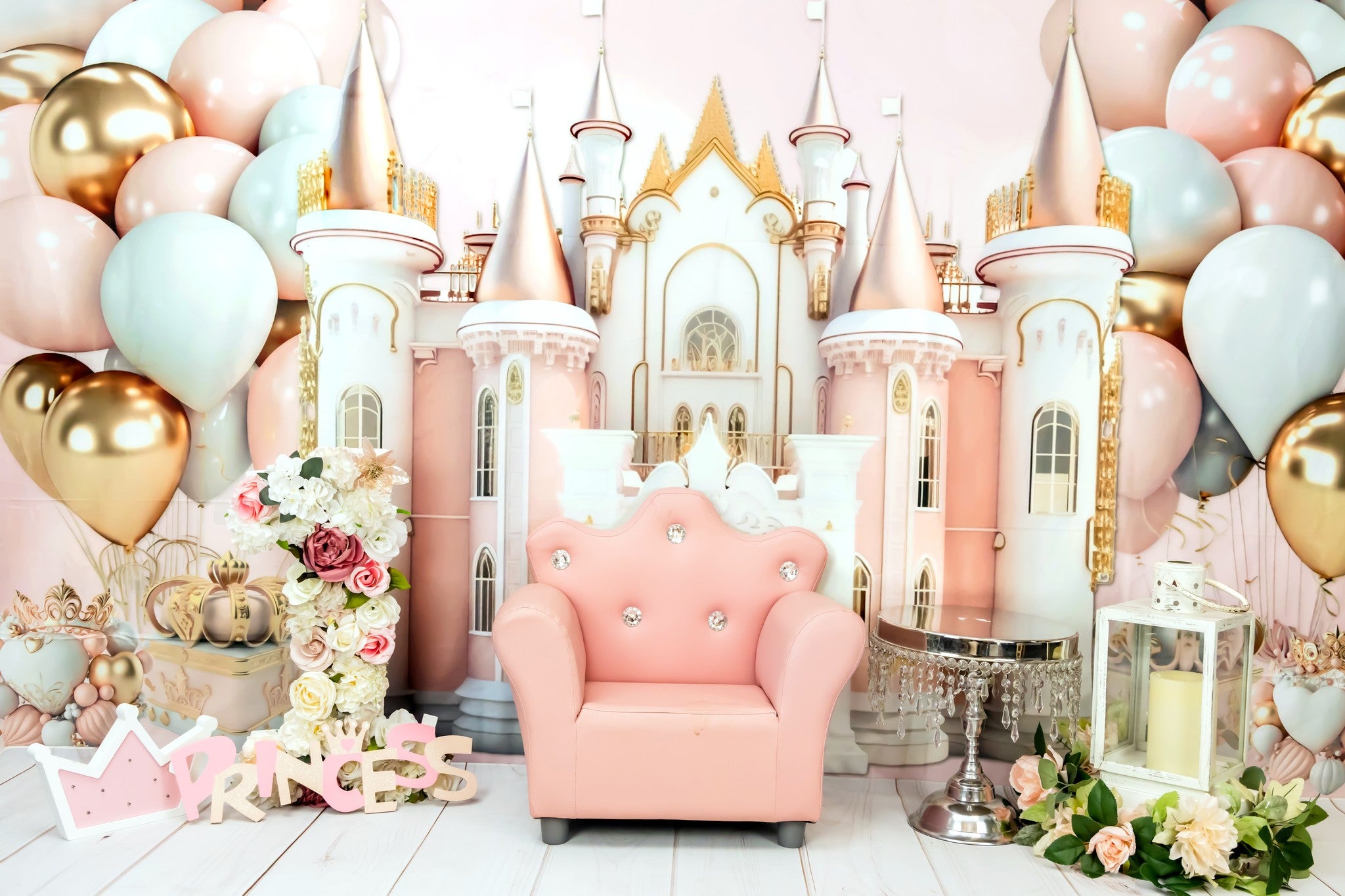 Kate Rosa Prinzessin Schloss Geburtstag Hintergrund von Ashley Paul - Kate Backdrop.de