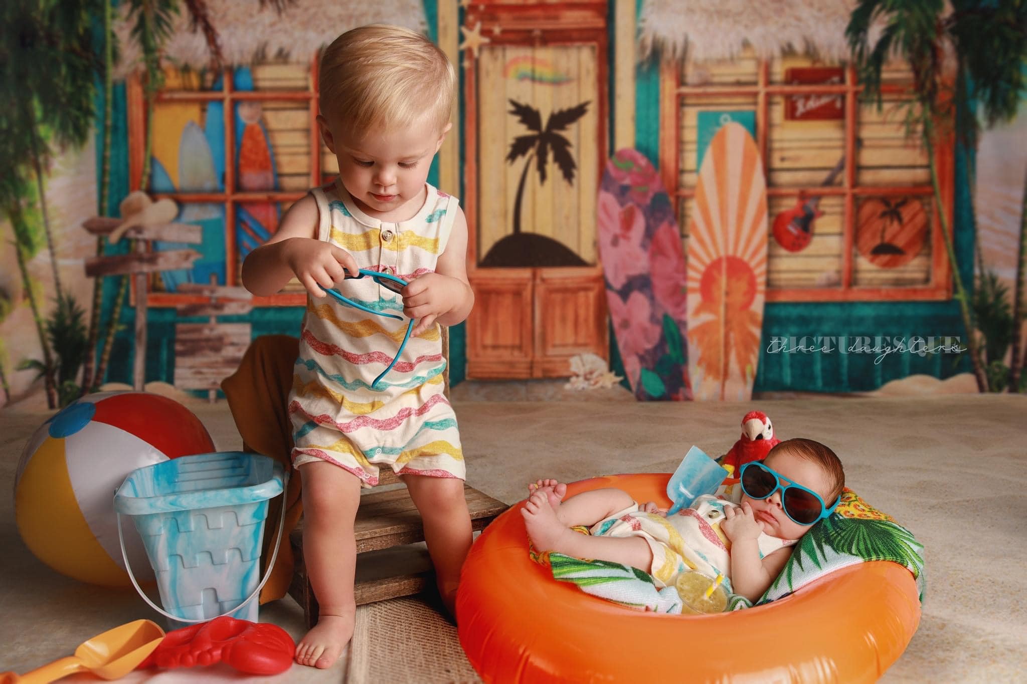 Kate Sommer Surf Shop Strand Hintergrund für Fotografie - Kate Backdrop.de