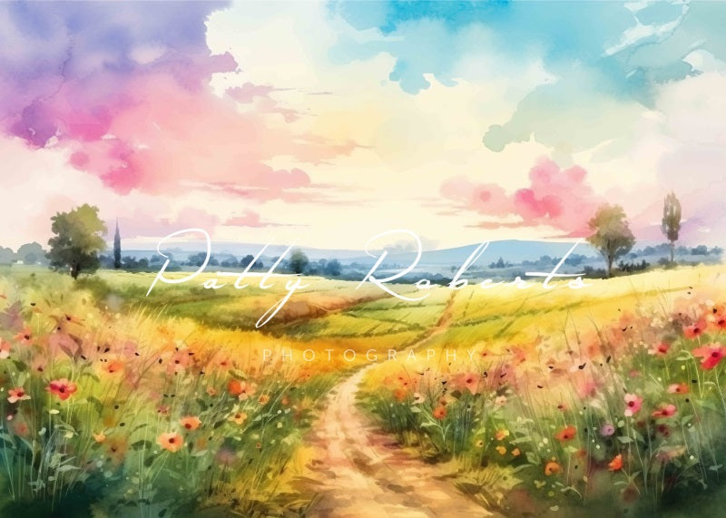 Kate Wildblumen-Wunderland Herbst-Hintergrund von Patty Roberts - Kate Backdrop.de