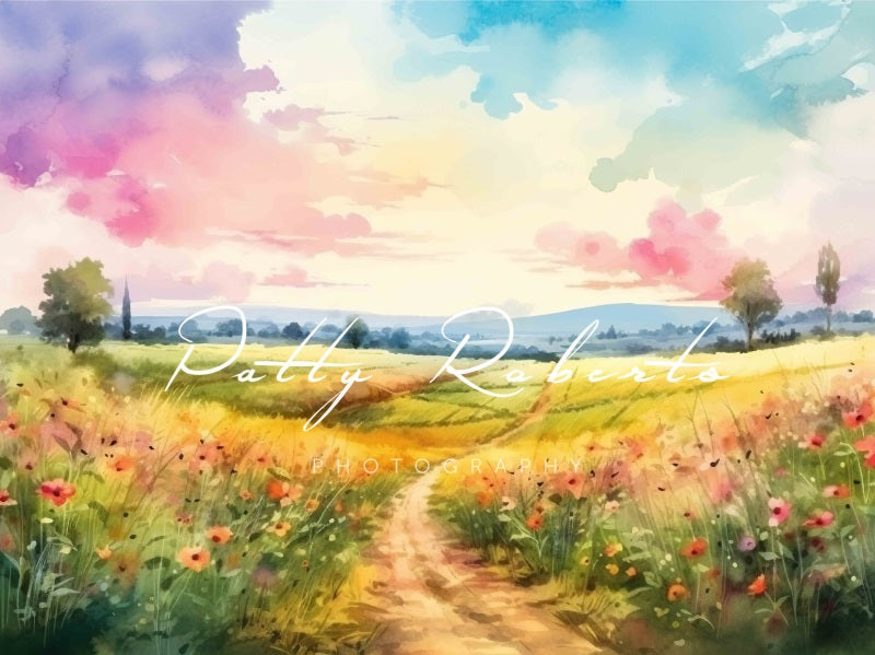 Kate Wildblumen-Wunderland Herbst-Hintergrund von Patty Roberts - Kate Backdrop.de