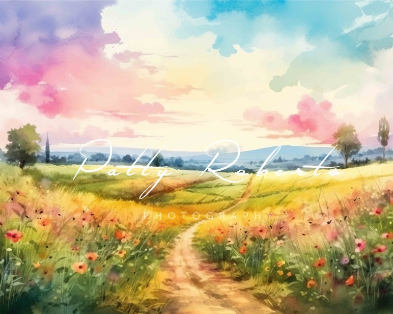 Kate Wildblumen-Wunderland Herbst-Hintergrund von Patty Roberts - Kate Backdrop.de