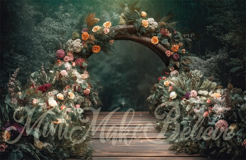 Kate Painterly Fine Art Fairy Path Floral Arch Hintergrund von Mini MakeBelieve - Kate Backdrop.de