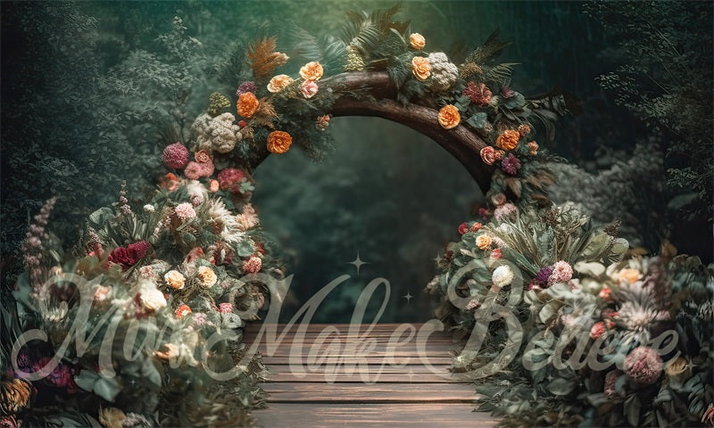 Kate Painterly Fine Art Fairy Path Floral Arch Hintergrund von Mini MakeBelieve - Kate Backdrop.de