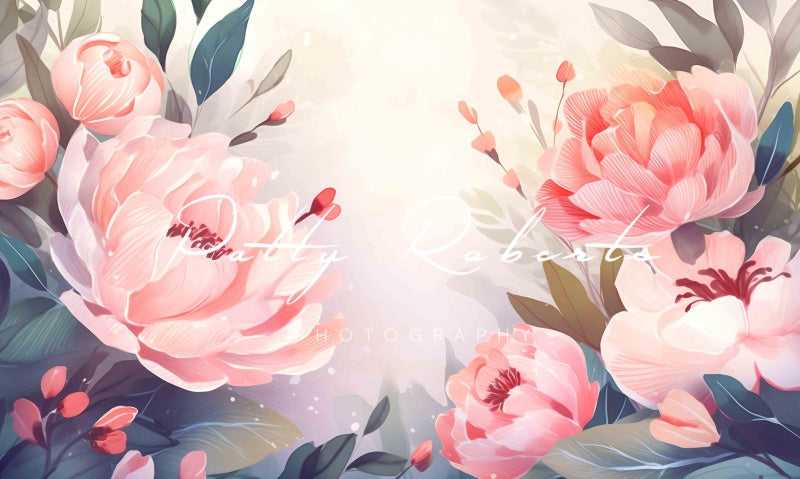Kate Painterly Blooming Beauty Fine Art Floral Hintergrund von Patty Roberts - Kate Backdrop.de