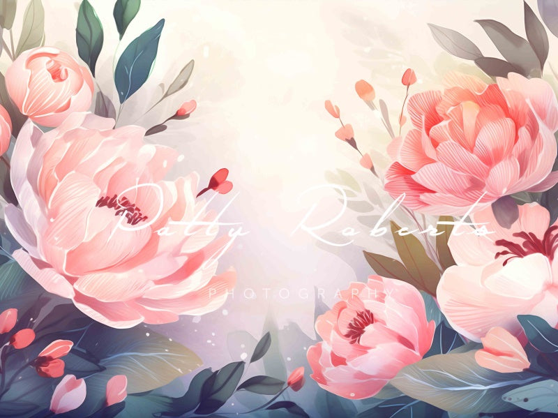 Kate Painterly Blooming Beauty Fine Art Floral Hintergrund von Patty Roberts - Kate Backdrop.de