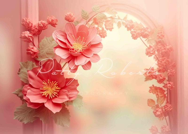 Kate Die Farben des Frühlings Rosa blumiger Hintergrund von Patty Roberts - Kate Backdrop.de