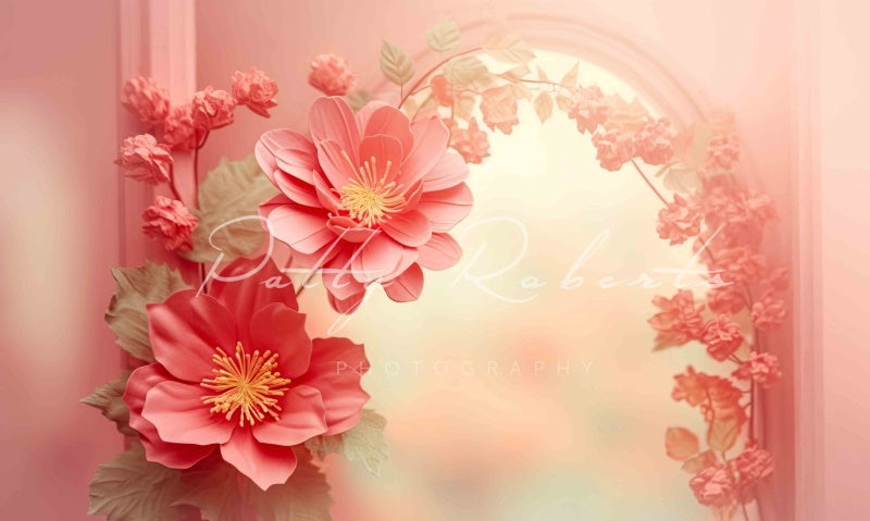 Kate Die Farben des Frühlings Rosa blumiger Hintergrund von Patty Roberts - Kate Backdrop.de