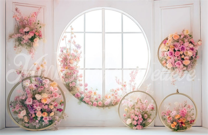 Kate Helles Zimmer mit Blumenkranz Hintergrund von Mini MakeBelieve - Kate Backdrop.de