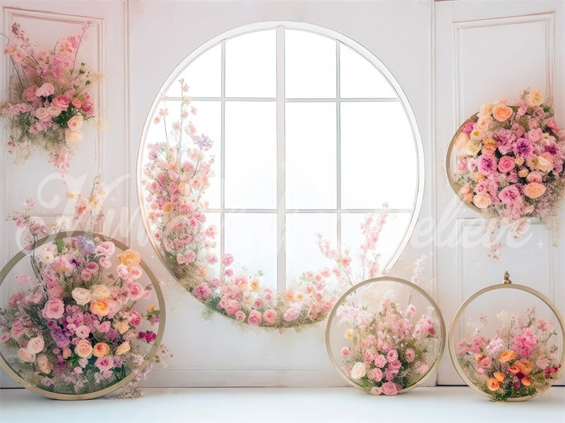 Kate Helles Zimmer mit Blumenkranz Hintergrund von Mini MakeBelieve - Kate Backdrop.de