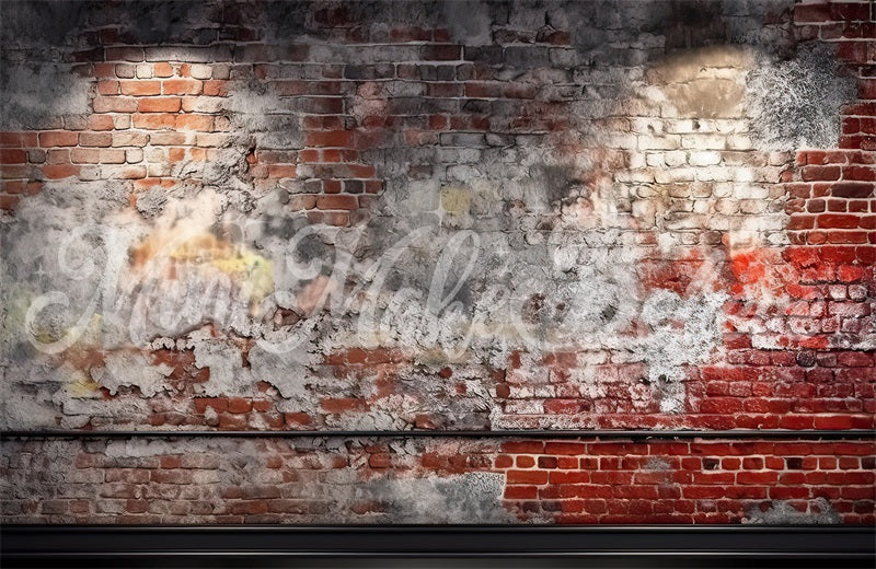 Kate Distressed Backsteinmauer mit Trim Geburtstagskuchen Smash Hintergrund von Mini MakeBelieve - Kate Backdrop.de