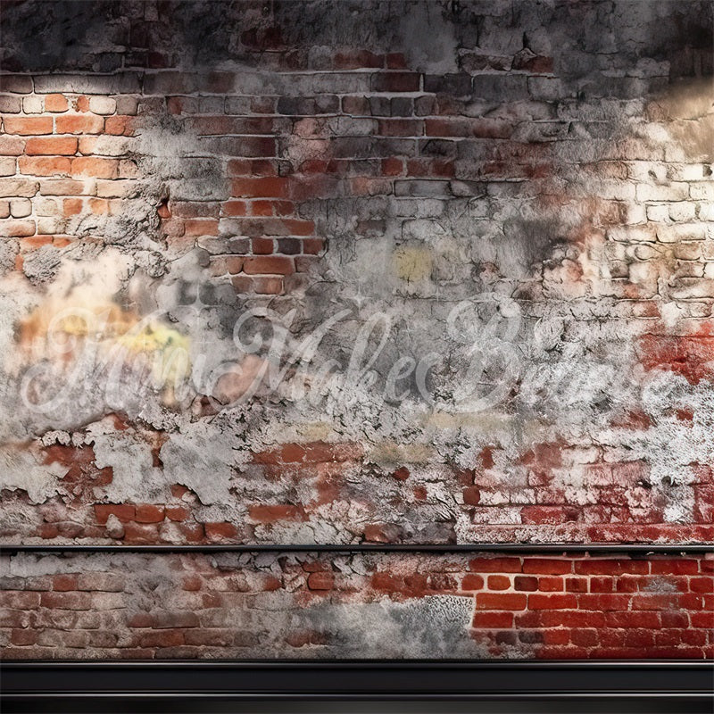 Kate Distressed Backsteinmauer mit Trim Geburtstagskuchen Smash Hintergrund von Mini MakeBelieve - Kate Backdrop.de