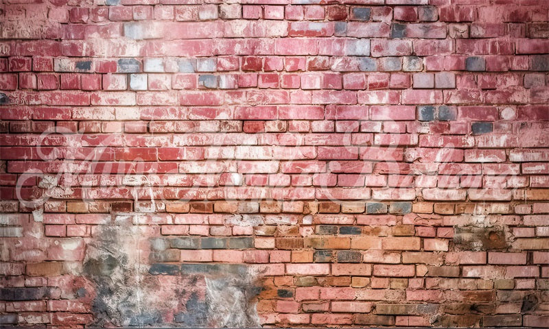 Kate Malerei Distressed Rot Backstein Wand Hintergrund von Mini MakeBelieve - Kate Backdrop.de